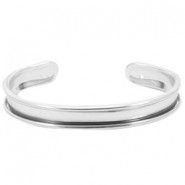 DQ Metalen basis armband voor 5mm koord/leer Antiek zilver